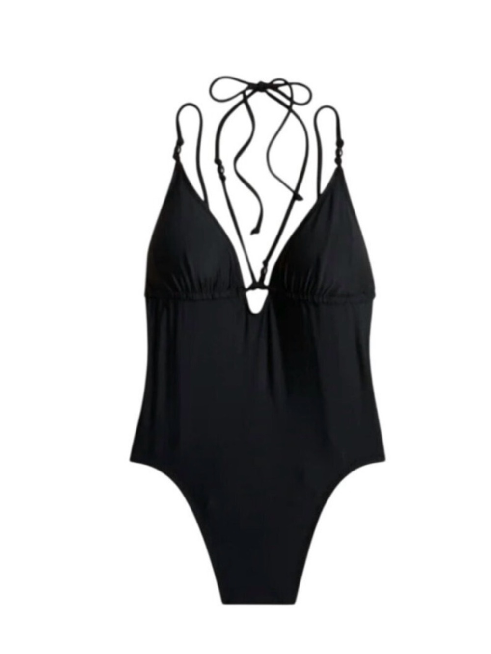 J. Crew Black One-Piece Swimsuit with Halter Tie
